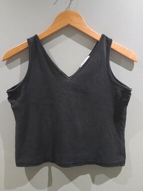 Jean Work & Company Coton Black V-Neck Tank Top